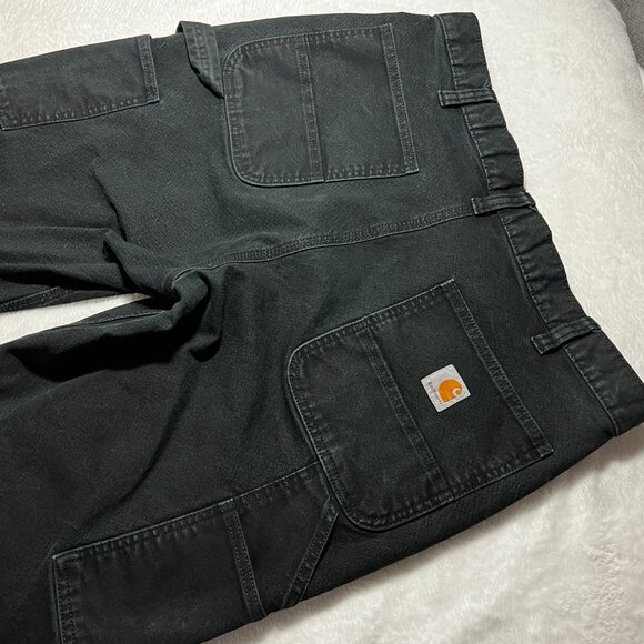 Carhartt Double Knee Carpenter Work Pants Black 38x34(37x32)Relaxed Fit 90s VTG - Picture 6 of 15